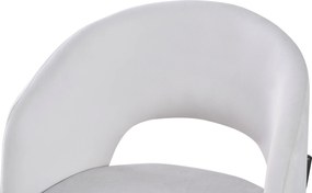 ATENA Krzesło do Jadalni Jasny Popiel, Szary, Welur z Oparciem, Czarne Nogi