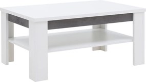 Ława z Półką do Salonu NOVO 102 cm Biała / beton Nowoczesna