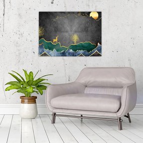 Obraz na szkle - Górska sceneria (70x50 cm)