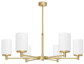 Złoty duży żyrandol 6 kloszy KR-S6AR