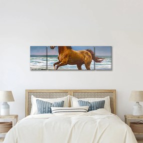 Obraz konia na plaży (170x50 cm)