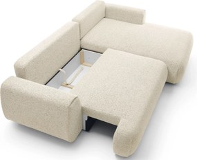 Nowoczesny narożnik rozkładany ecru H3-Z59