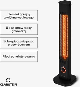 Klarstein Dualis Heat 2000W Promiennik Podczerwieni Czarny