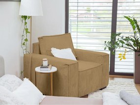 Fotel z podnóżkiem SMART SET, musztardowy