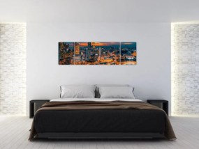 Obraz miasta nocą (170x50 cm)