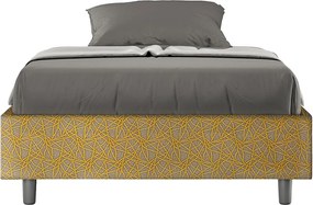 Łóżko wyposażone w stelaż z listwami tapicerowane 120x190 tkaniny Era 6 żółty Azelia