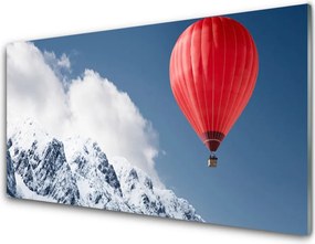 Panel Szklany do Kuchni Lot Balonem nad Śnieżnymi Alpami