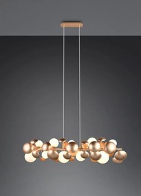 Lampa wisząca w biało-złotym kolorze ze szklanym kloszem Bubble – Trio Select