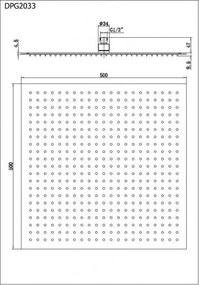Kwadratowa deszczownica DPG2033