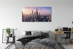 Fotoobraz na płótnie Poranny Blask nad Centrum Warszawy