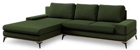 Butelkowozielony rozkładany narożnik Windsor &amp; Co Sofas Planet, lewostronny