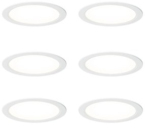 Zestaw 6 białych opraw LED do zabudowy 14,5 cm z regulacją barwy światła - Stephanie Nowoczesny Oswietlenie wewnetrzne