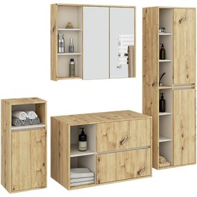 Łazienkowy zestaw mebli dąb artisan + kaszmir S2-E11