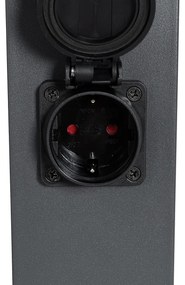 Zewnetrzna Lampa ogrodowa ciemnoszara 45 cm z gniazdem IP44 - Malios Nowoczesny Oswietlenie zewnetrzne