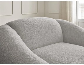 Jasnoszary fotel z materiału bouclé Tina – Bobochic Paris