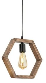 Lampa wisząca z drewna grabu Geometrik Sparky