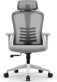 Ergonomiczny fotel burowy obrotowy Komoso – regulowany zagłówek, podłokietniki 3D