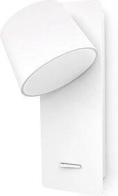 Nowoczesny kinkiet SERENE - LED SMD 6W - 732lm AND 3K - IP20 - 350° - w?./wy?. i USB - dwupozycyjny - stal i bia?y