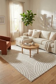 Kremowy Wzorzysty Dywan W Nowoczesnym Stylu F4-G92