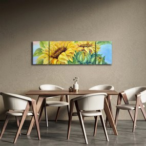 Obraz kwitnących słoneczników (170x50 cm)