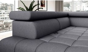 Narożnik BAGGIO Lewostronny z funkcją spania, wolnostojący tkanina LETTO 93 Ciemnoszary WERSAL