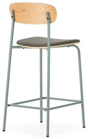 Ciemnozielone tapicerowane hokery zestaw 2 szt. (wysokość siedziska 65,5 cm) Saula – Marckeric