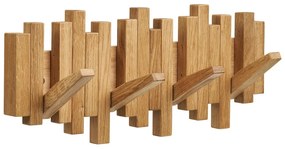Wieszak ścienny z litego drewna dębowego w naturalnym kolorze 3 cm Caltra – House Nordic