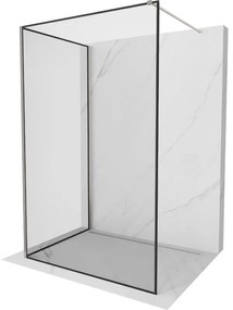 Mexen Kioto ścianka prysznicowa Walk-in 140 x 80 cm, czarny wzór, nikiel szczotkowany - 800-140-212-97-70-080