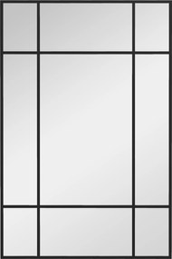 HOMCOM Lustro ścienne, dekoracyjne lustro z metalową ramą, czarne paski, szkło wielowarstwowe, 90B x 2T x 60H cm | Aosom PL