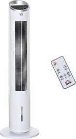 HOMCOM Klimatyzator Chłodzony Wodą - Biały Kolor, 60x30x100,8cm - Orzeźwienie w Upalne Dni