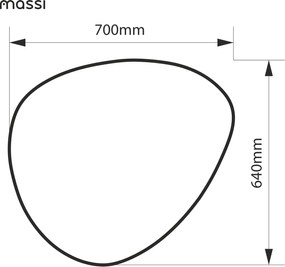 Lustro o nieregularnym kształcie oszlifowane podświetlane plama MOIRA LED | Różne rozmiary : Kolor tafli szkła - Brąz, Rozmiar - 70 x 64 cm