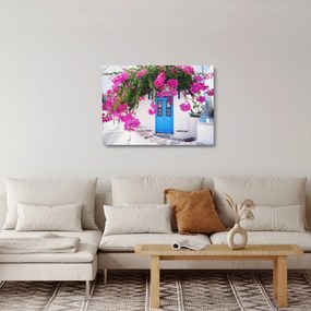 Obraz na szkle - Tradycyjny grecki dom (70x50 cm)