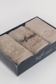 Ręczniki kuchenne COFFEE, 3 szt Śmietankowy