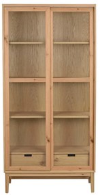 Witryna w dekorze dębu z drzwiami przesuwnymi 100x203 cm Hazelton – Rowico