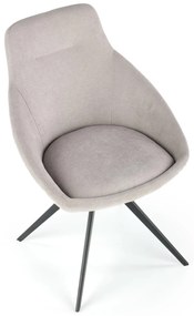 K431 krzesło jasny popiel, tkanina velvet, stabilne, tapicerowane, welur