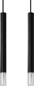Czarna podwójna lampa wisząca tuba - 8X S160 S7-K08