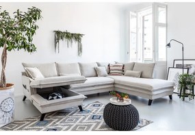 Jasnobeżowa rozkładana sofa w kształcie litery "U" Miuform Charming Charlie, prawostronna