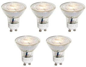 Zestaw 5 przezroczystych żarówek LED GU10 50mm, 4,5W 380 lm, 3-stopniowa ściemnialna temperatura barwowa (2000-2700K)