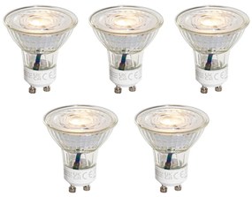 Zestaw 5 żarówek LED GU10 50mm z 3-stopniową regulacją temperatury barwowej Kelvin, przezroczyste, 4,5W 380 lm 2000-2700K