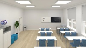 Stolik szkolny i przedszkolny z regulacją wysokości blatu Simple prostokątny 130x50 cm