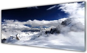 Szkło do Kuchni na Ścianę Majestatyczny Szczyt W Chmurach