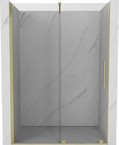 Mexen Velar drzwi prysznicowe rozsuwane 140 cm, transparent, złote szczotkowane - 871-140-000-01-55