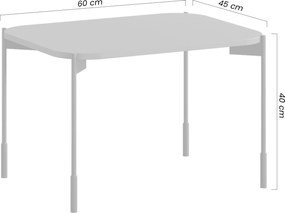 Stolik kawowy Sonatia 60 cm prostokątny na metalowych nogach - kaszmir