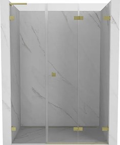 Mexen Lunar-F L drzwi prysznicowe składane prawe 125 cm, transparent, złote szczotkowane - 836SL-125-050-55-00-P