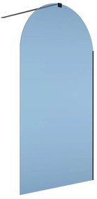 Ścianka prysznicowa WALK IN FIX  niebieska 8mm półokrągła MOLIS NATURE blue oval MASSI | Różne rozmiary : Kolor profili kabiny - chrom / srebrny, Szerokość ścianki - 110 cm , Typ montażu - WALK in FIX (Do ściany)