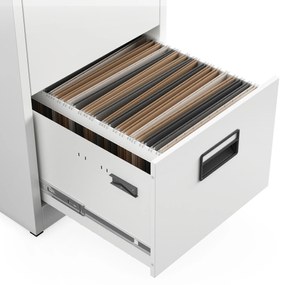Metalowa szafa kartotekowa SARA V3, 460 x 1020 x 620 mm, biała
