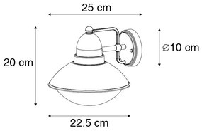 Zewnetrzna Nowoczesny Kinkiet / Lampa scienna zewnętrzny czarny IP44 - Marcel Nowoczesny Oswietlenie zewnetrzne