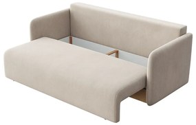 Beżowa aksamitna rozkładana sofa 220 cm Chaum – Rodier