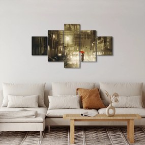 Obraz - Kobieta w deszczową noc (125x70 cm)