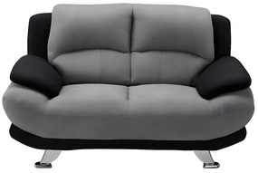 Kanapa 2-osobowa z mikrofibry MUSKO - Model dwukolorowy: szaro-czarny.